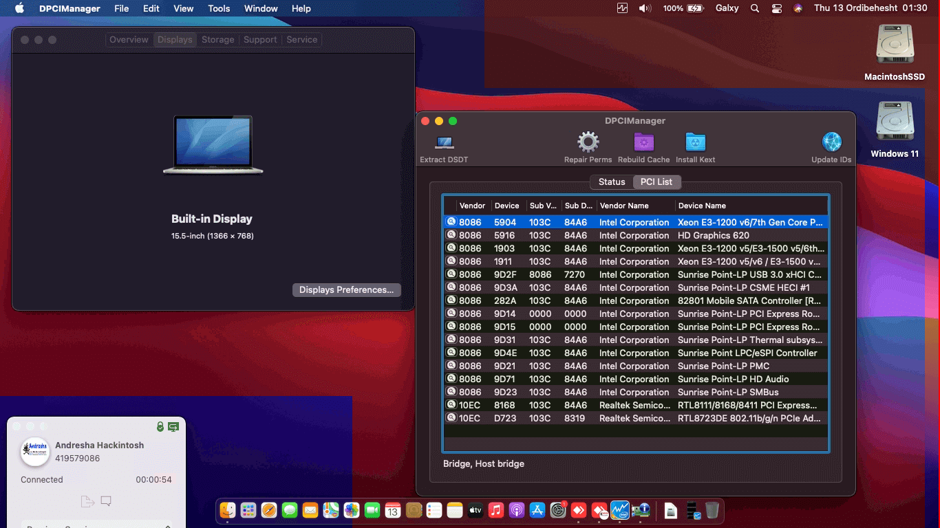 HP 15 DA0030TU [KabyLake   Intel HD 620 + PS2 SMBUS]   OpenCore 1